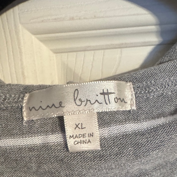 Nine Britton Gray Striped Hoodie - Picture 2 of 2